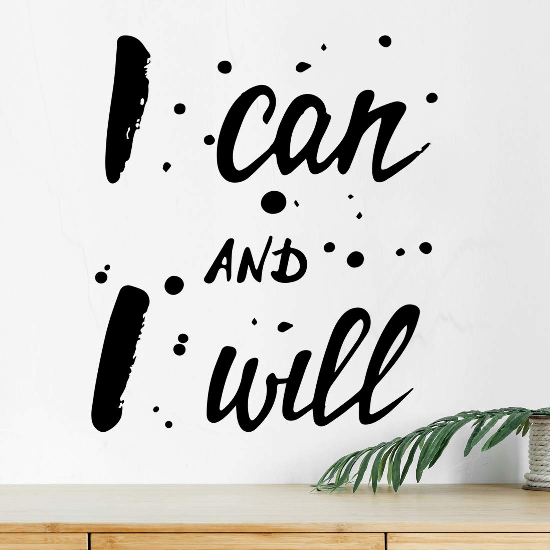 I can I Will Wall Gym Art Decal Quotes Stickers Home Motivational Quote Sticker Kitchen Vinyl Decor Inspirational Fitness Posters Motivation Mural Picture Exercise Canvas Pain Weight Workout Decal
