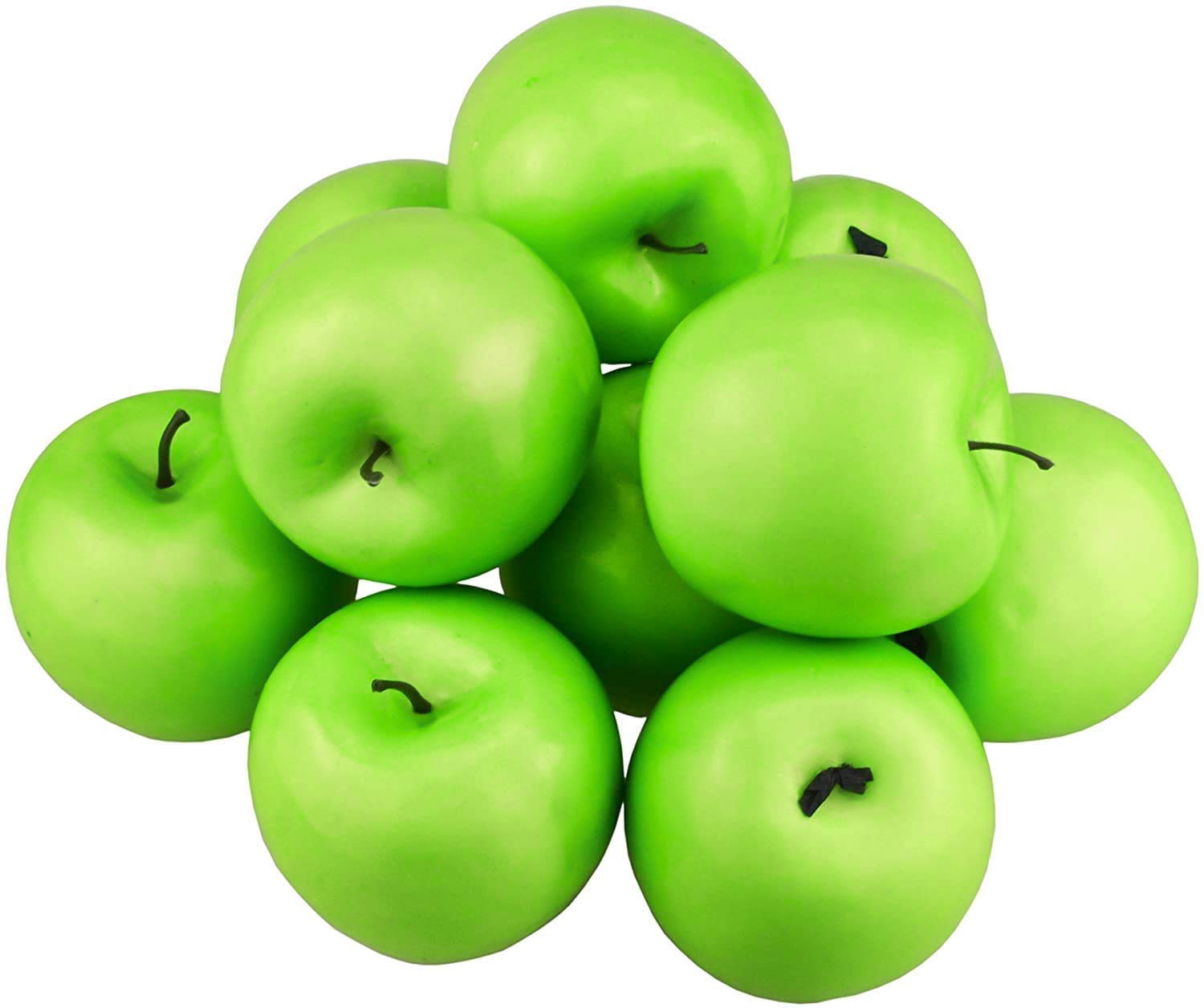 Hexint 12Pcs Simulation Fake Apple Artificial Fruit Green Apples Lifelike for Christmas Home House Kitchen Wedding Party Photography Decoration