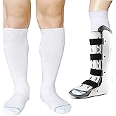 LORVVDE Walking Boot Socks Hospital Sock Liner for Orthopedic Boot Walker Brace, Boot Socks for Air Cam Walkers and Fracture Boot Cast Cover Surgical leg 2 Pairs