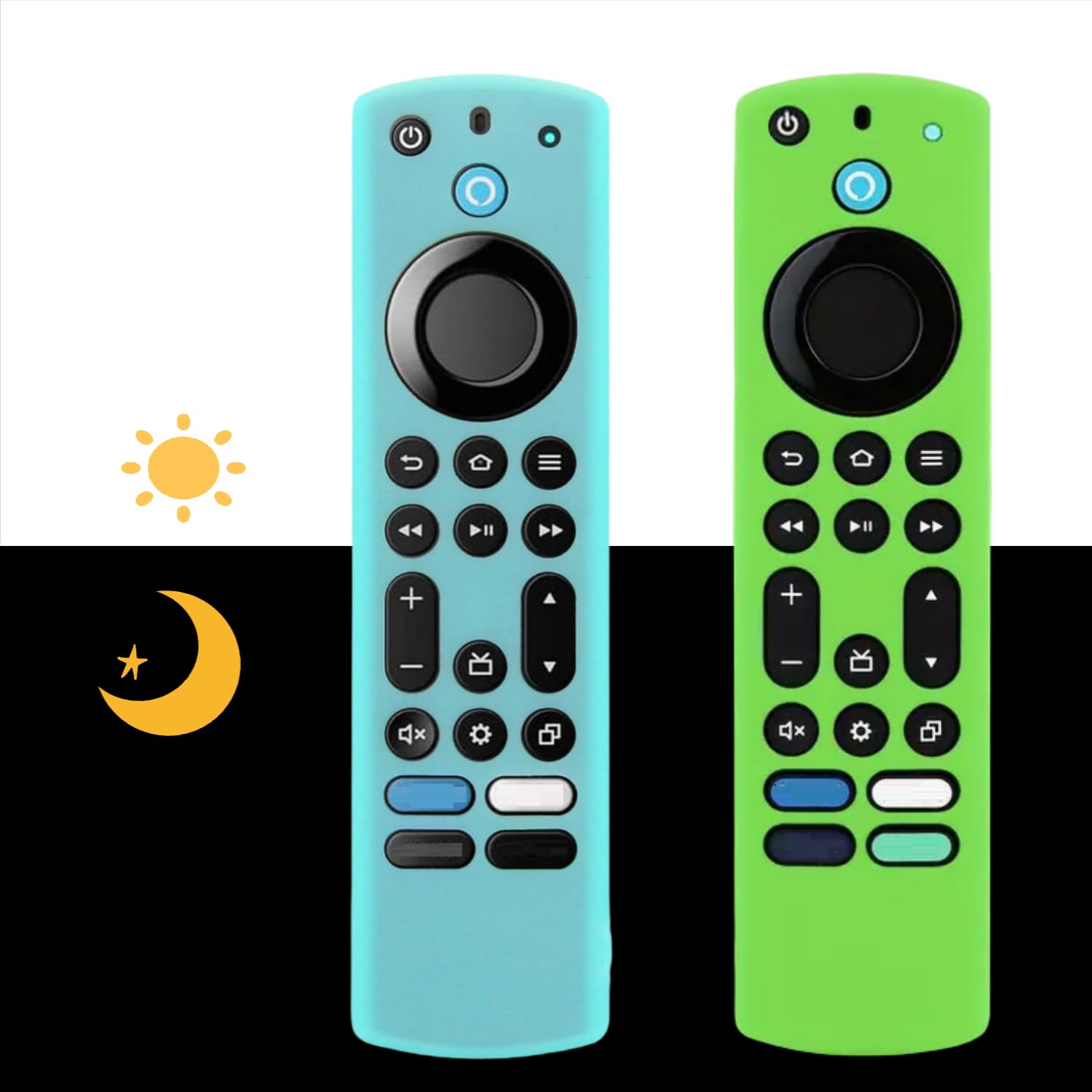 [2 Pack] Silicone Remote Case (1pcs, Glow in The Dark) for 4K Max (2nd)/ Insignia/Pioneer/Omni (QLED) Series w/Lanyard