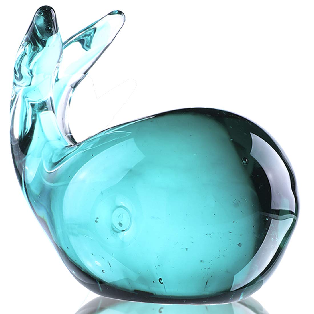 Photo 1 of Crystalsuncatcher Hand Blown Glass Whale Figurine Collectibles 3.5'' Art Glass Sea Animal Paperweight Home Table Decor Gift (Whale)