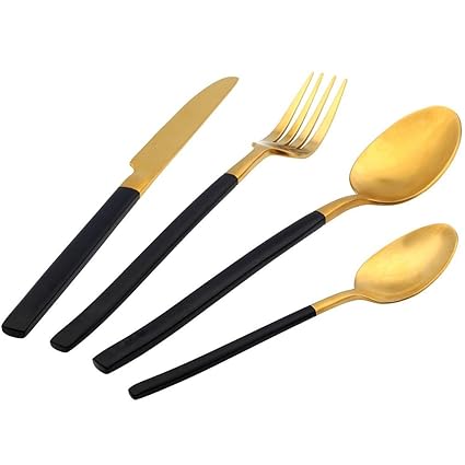 Ankooki Besteck Set for 4-Teiliges Poliertes Edelstahlbesteck Messer, Gabel, Löffel für Haus, Restaurant,Perfektes Design, Si