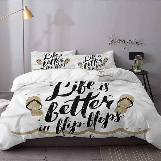 Amazon Com Quotes Modern Duvet Cover Bedding Set Life Is Better