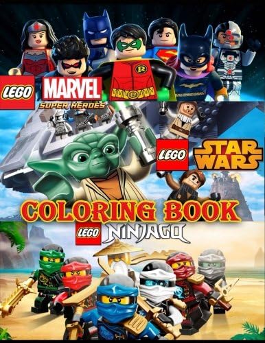 Lego 3 in 1 Coloring Book: Super Heroes (MARVEL & DC), Star Wars, Ninjago, great coloring pages for kids and adults Paperback – April 5, 2018
