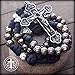 Rugged Faith Over Fear Paracord Rosary with Acid Blue Cord