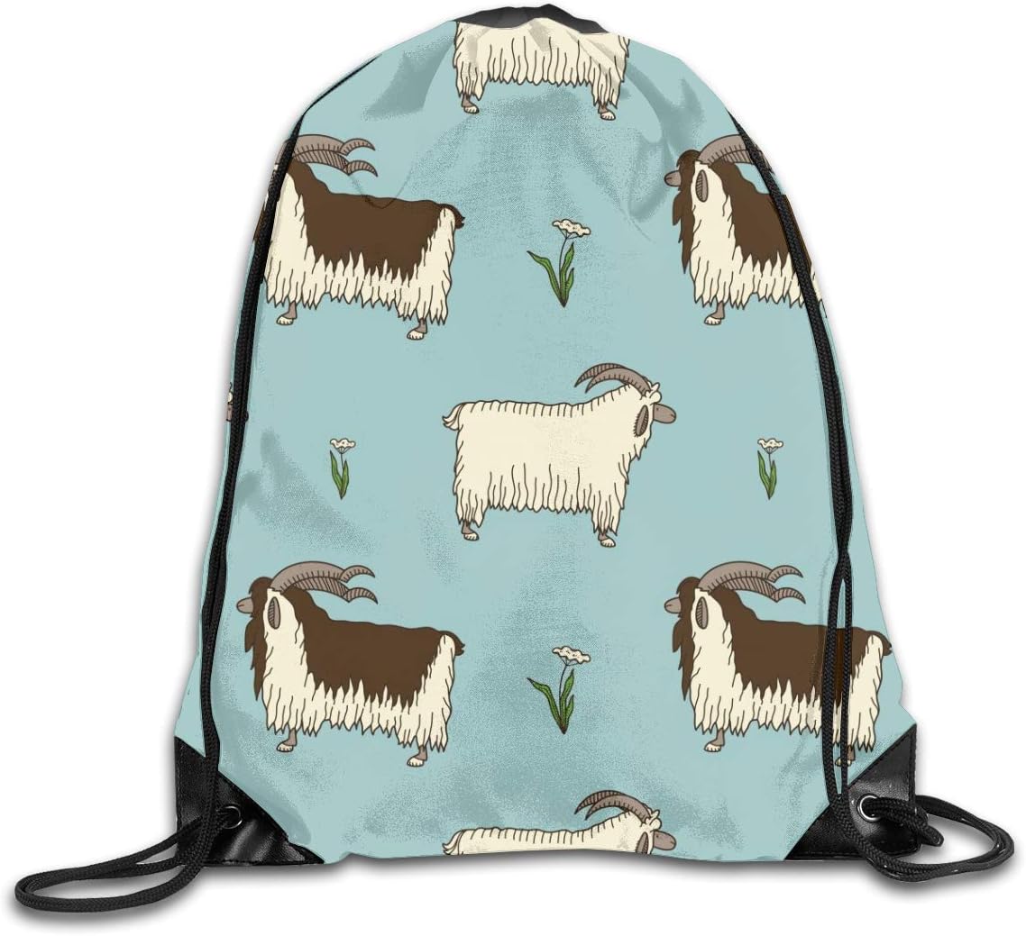 Goats Drawstring Backpack Makeup Bag Bracelet Books for