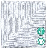Muslin Baby Swaddle Blanket – 100% Organic Bamboo Perfect for Swaddling and Nursering – Breathable Soft White Cover and Wrap and Crib Muslin Blanket - Newborn Boy Girl (Blue Arrows)