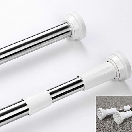 Telescopic Extendable Stainless Steel Curtain Pole Shower Curtain