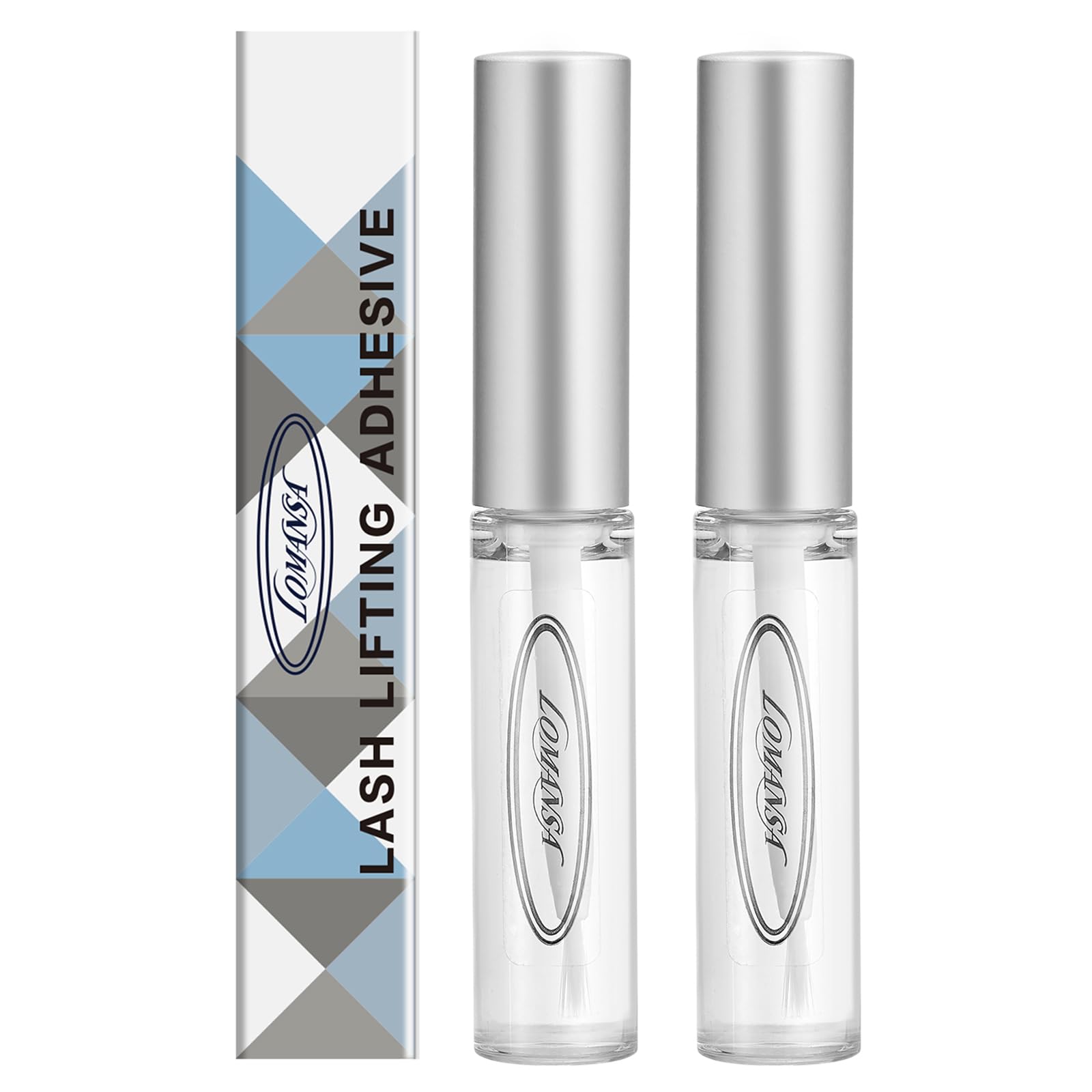 Lomansa Eyelash Lifting Glue, Strong Sticky Hold Lash Adhesive for Eyelash Lifting Perming (5ml 0.17 fl oz 2pcs)