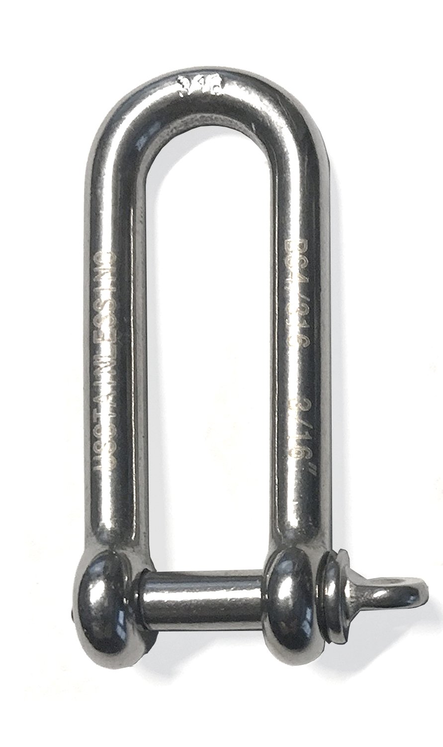 US Stainless Stainless Steel 316 Long D Shackle 3/16" (5mm) Marine Grade Dee
