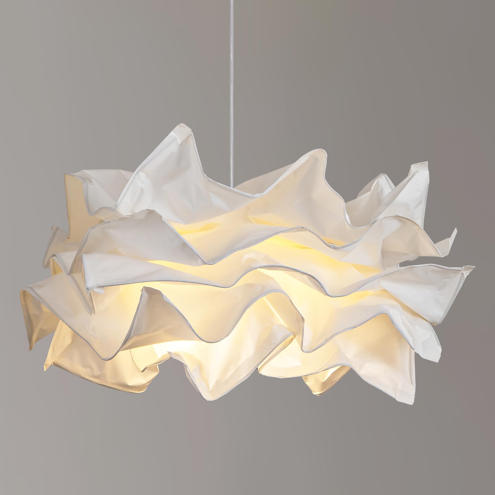 Photo 1 of COMSDY 31.5inch Large Cloud Paper Chandelier, Minimalism White Pendant Lighting Cover DIY Flower Lights Fixture for Living Room Dining Room Bedroom Restaurant