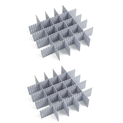 Livegreen 16pcs Drawer Dividers Grid Drawer Dividers Plastic