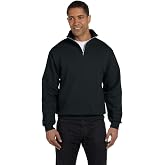 Jerzees Adult NuBlend Quarter-Zip Cadet-Collar Sweatshirt - Black - S