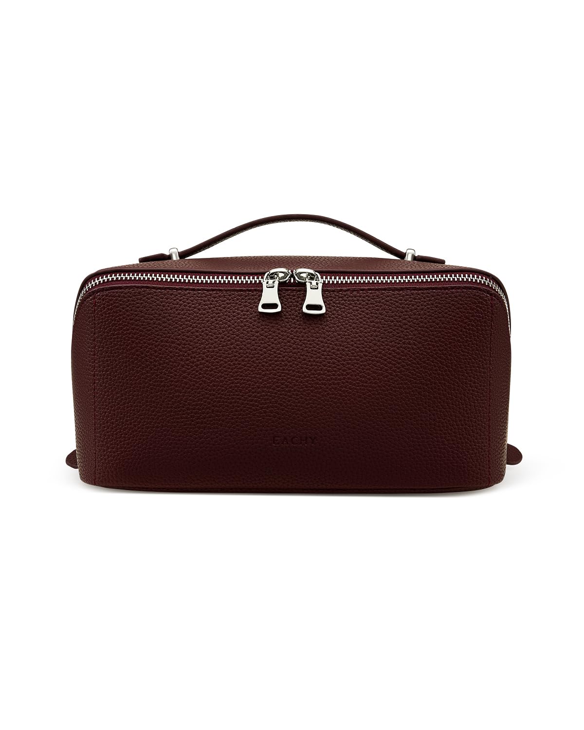 Photo 1 of **MINOR DAMAGE**
EACHY Travel Makeup Bag, Lychee Leather Large Capacity Cosmetic Bag for Women, Open Flat Toiletry Bag with TPU Brush Compartment, Waterproof Skincare Organizer Travel Essentials