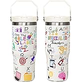 sxmluedn SPED Teacher Gifts 30 Oz Teachers Insulated Tumbler Cup Special Education Teacher Appreciation Gifts For Women Men Travel Mug With Straw And Handle