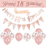 DEARLIVES 14 Pcs 18th Birthday Decor Rose Gold Party Supplies view 1