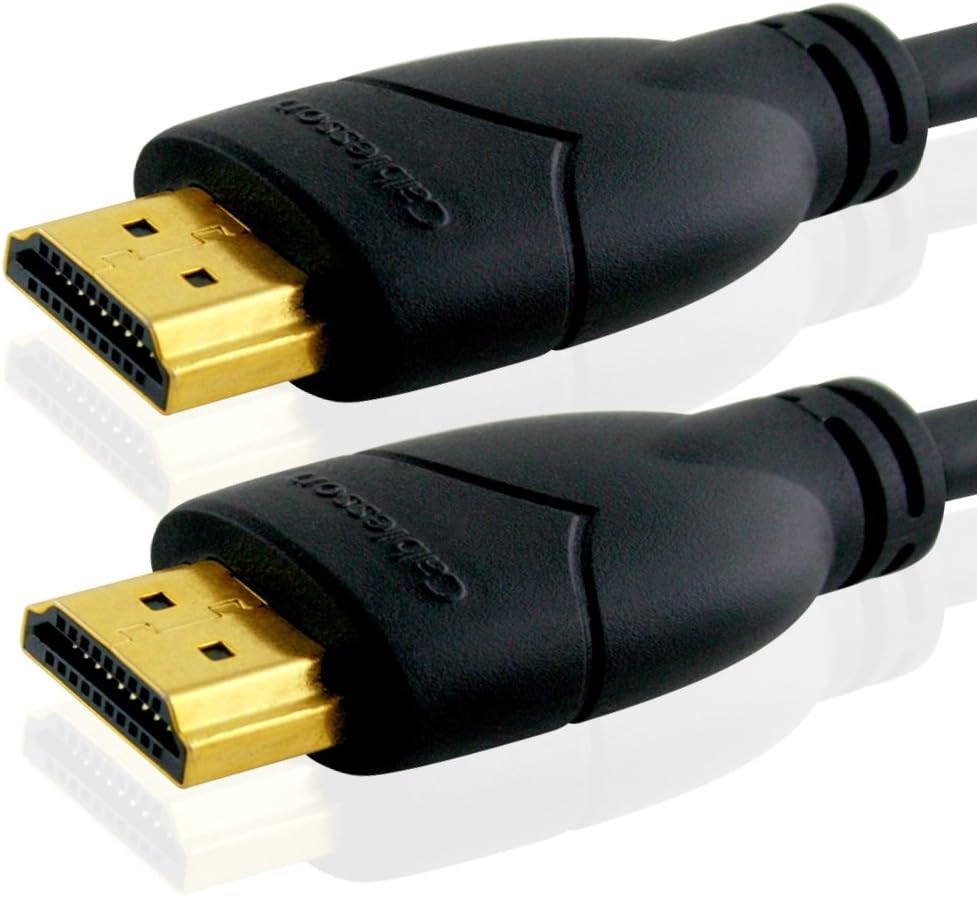 Cablesson Basic 22 ft / 7m High Speed HDMI Cable (HDMI Type A, HDMI 2.1/2.0b/2.0a/2.0/1.4) - 4K, 3D, UHD, ARC, Ultra HD, 2160p, HDR - for PS4, Xbox One, Wii, Sky Q. for LCD, LED, UHD, 4k TVs - Black