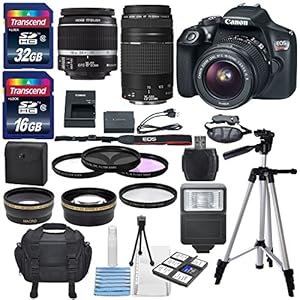 Canon EOS Rebel T6 DSLR Camera with EF-S 18-55mm f/3.5-5.6 IS II Lens, EF 75-300mm f/4-5.6 III Lens, Bundle