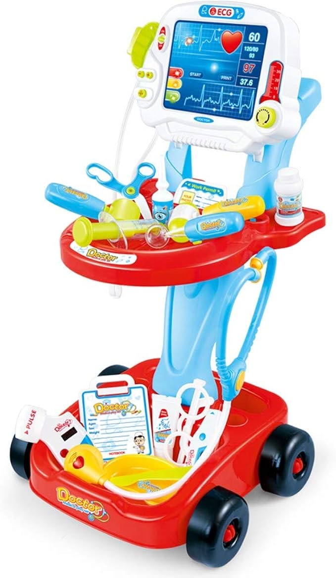 Wotryit Kid's Doctor Cart Toy, Medical PretendPlay Set