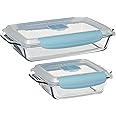 Anchor Hocking 4 Piece Truelock Locking Lid Bakeware Set - 3 Quart Baking Dish and 8 Inch Square Cake Dish