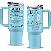 NIAXAUYT Vet Tech Gifts for Women Men, Vet Tech Tumbler Cup 40 OZ, Appreciation Gifts for Veterinarian, Veterinary Technician Gift for Birthday Graduation Christmas