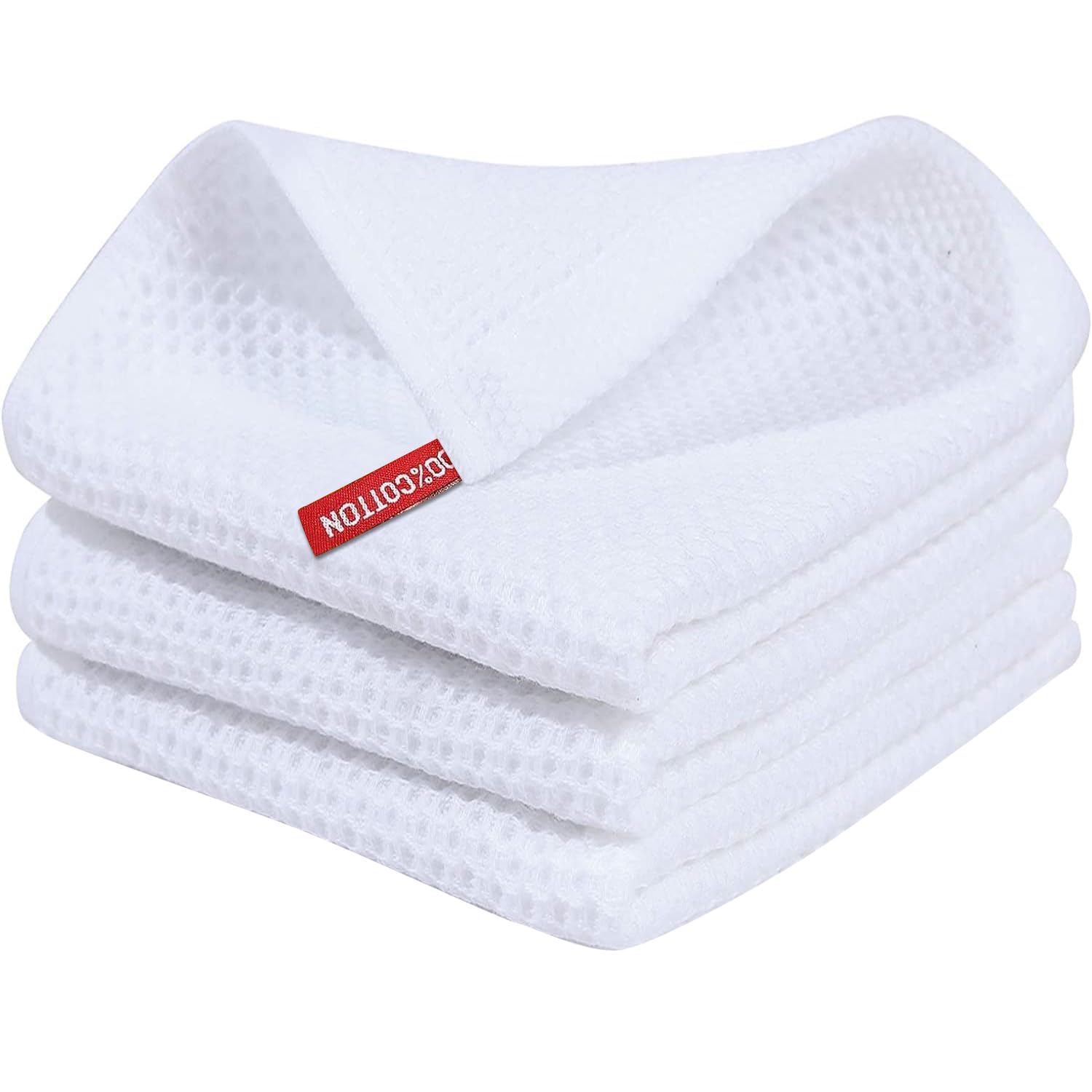 FOXNOV ふきん 食器拭き キッチン 布巾 台ふきん ワッフル 綿 フキン 35×35cm キッチンタオル (抗菌・防臭) 吸水 速乾 キッチンクロス ぞうきん 学校用 ホテル仕様 業務用 母の日 結婚祝い 3枚セット の商品画像