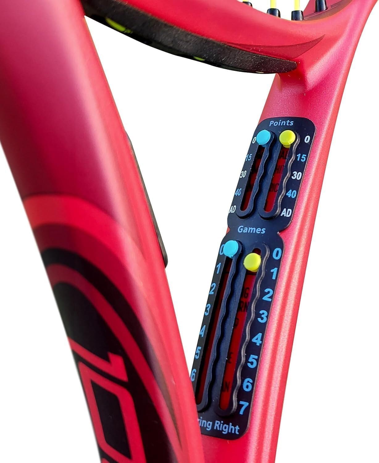 Scoring Right Portable Tennis Racquet and Paddle Scorekeeper – Easily Mounted Score Board to Keep Score of Points, Games, and Sets - ITF Conforming and Lightweight - Weighs 1.9g - Black