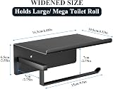 susswiff Black Stainless Steel Toilet Roll Holder with Shelf, Rustproof view 4