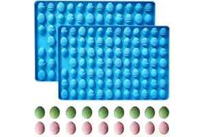Easter Egg Moulds Silicone, 72-Cavity Egg Shaped Silicone Molds, Easter Chocolate Moulds,Mini Gummy Mold for Candy Cookies Je