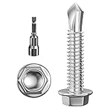 Wensilon (250Pcs) #8×1" Hex Washer Head Self