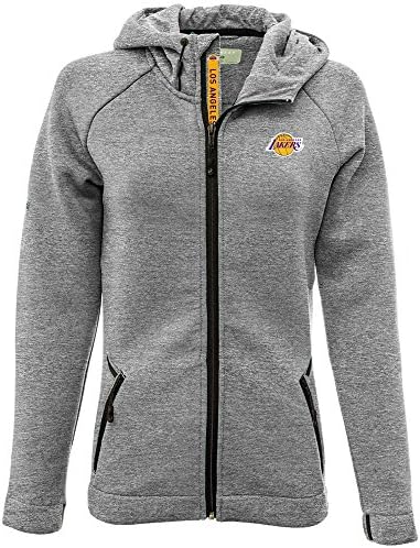 NBA Los Angeles Lakers Adult Women Motion Insignia Full Zip Hooded Jacket, Large, Heather Pebble