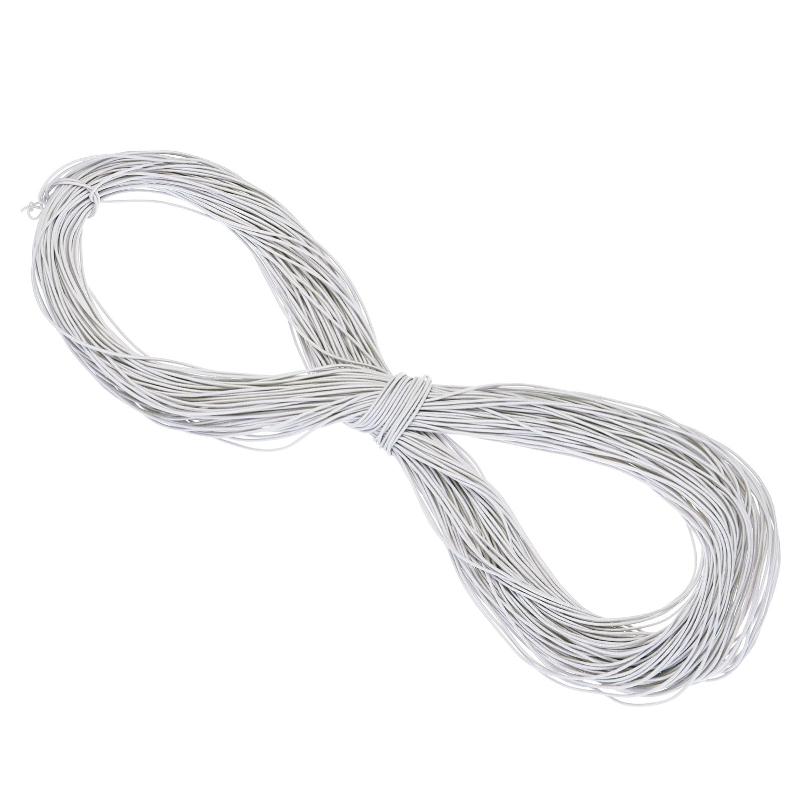 PATIKIL 109 Yards(100m) Bungee Cord Elastic Cord Heavy Stretch String Rope 1.5mm White for Crafting DIY Sewing Hook Straps Camping Tie Down Strap