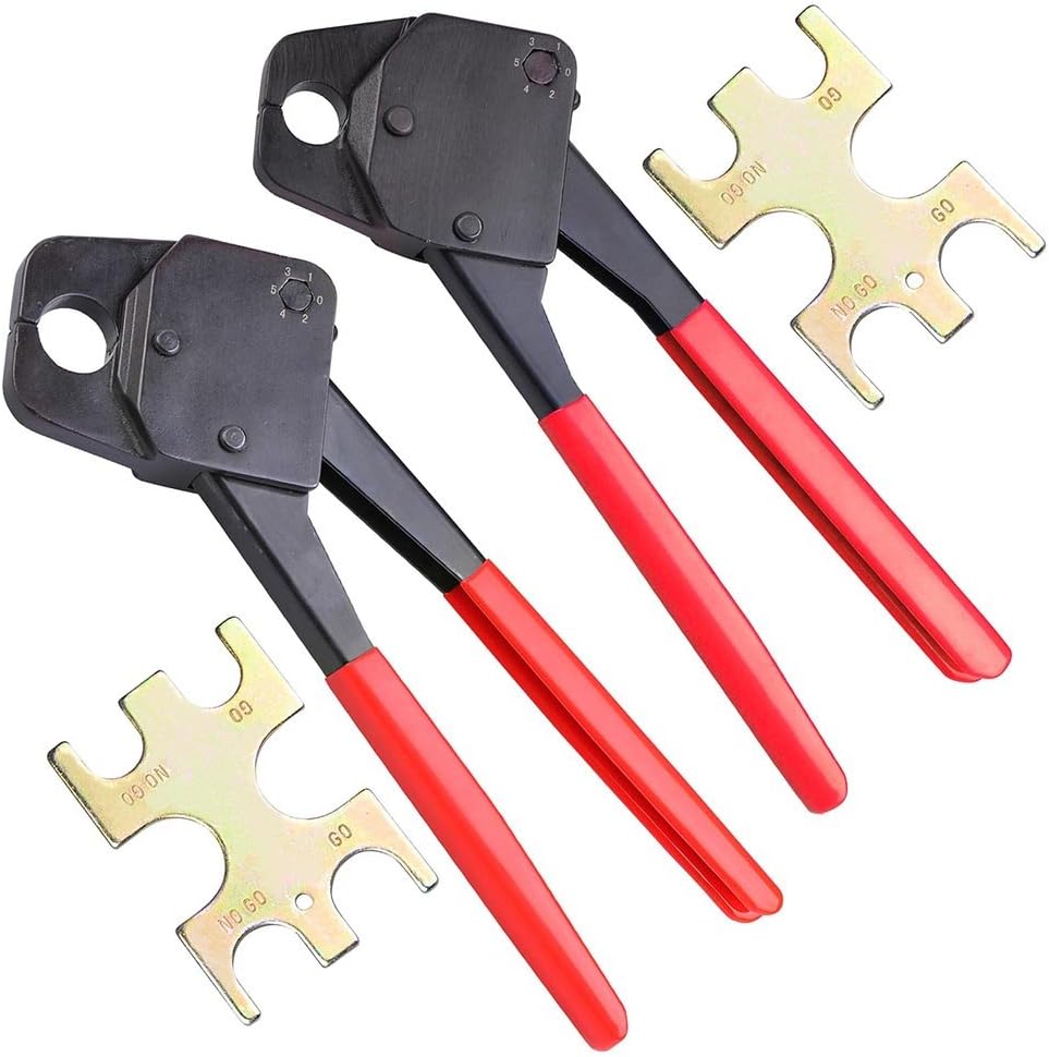 1/2" and 3/4" Pex Crimpers Set Plumbing Crimping Tool Copper
