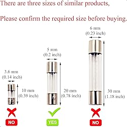 SIXQJZML 10 Pack F5AL Fast-Blow Fuse 5A Max 5 amp