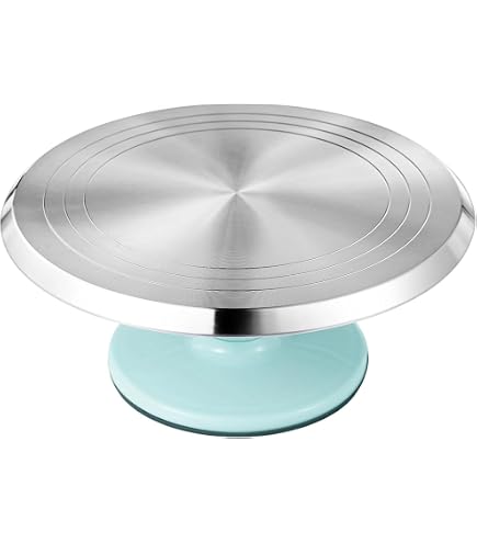 Plato giratorio de aleación de aluminio para pastel, soporte giratorio de 12 pulgadas con fondo