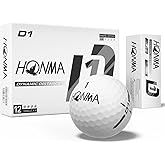 Honma D1 Distance Golf Balls, White &amp; Multi-Color Options, 1 Dozen | Colored Golf Balls &bull; For Men Women &bull; High-Speed Core &bull; Low Compression &bull; Low-Spin Flight