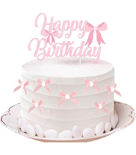 Carte De Gâteau De Joyeux Anniversaire Avec Noeud De Ruban | Vecteur