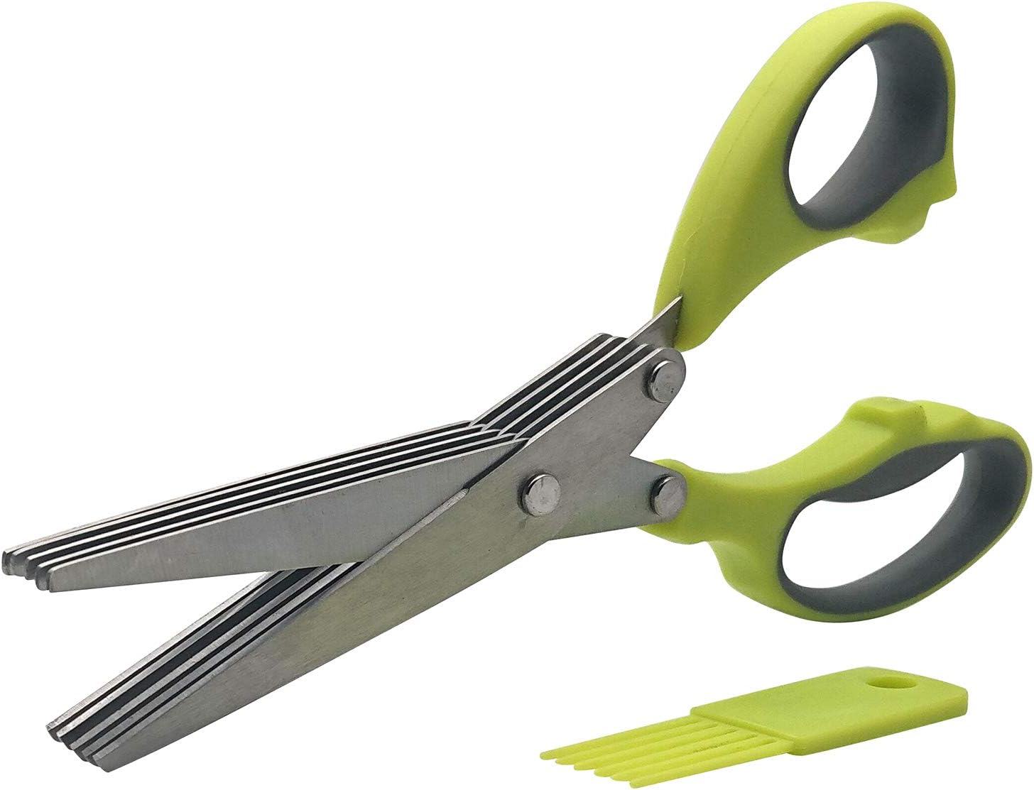 Kitchen Scissors – Heavy Duty Kitchen Shears Come With Bonus 5 Blade Herb Scissors And Cleaning Comb – Shear Genius Scissor Set Features Stainless Steel Blades, an Ergonomic Design and Soft Grip Rubber Handles