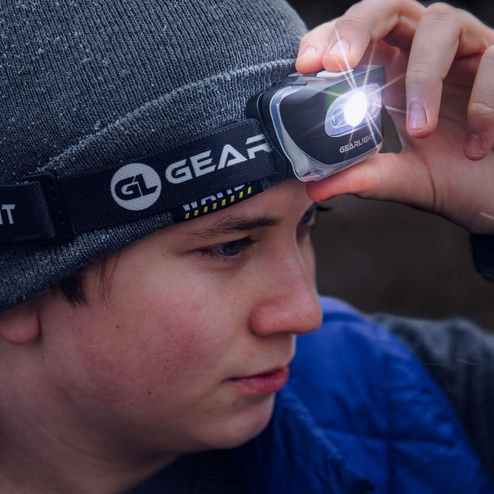GearLight LED Headlamp Flashlight S500 [2 PACK] - Running, Camping, and Outdoor Headlamps - Best Head Lamp with Red Safety Light for Adults and Kids - - 