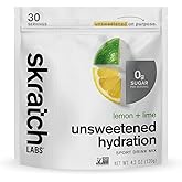 Skratch Labs Unsweetened Hydration Sport Drink Mix, Lemon Lime, 30 Servings | Sugar free electrolyte booster for everyday hydration to replace electrolytes lost in sweat, Non-GMO, Vegan, Kosher, Keto