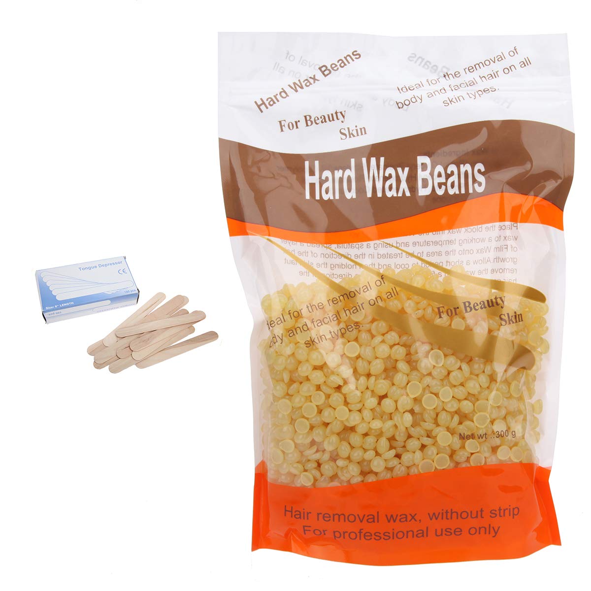 Amazon Com Bonjanvy Hair Wax 300g And Wax Spatulas Wooden 100