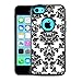 Protective Designer Vinyl Skin Decals for OtterBox Commuter iPhone 5c Case - Cool Trendy Floral, damask, Chevron & Tribal Design Patterns (Pack of 4 Skins) - [TeleSkins] - Only SKINS and NOT Case