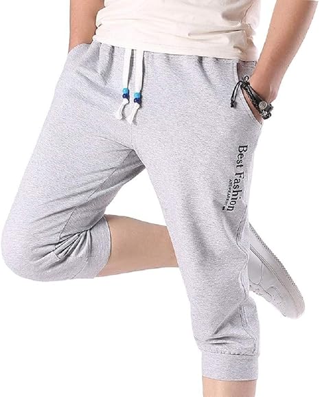 Amazon ロイヤルパイン メンズ パンツ ジャージ ボトムス クロップトパンツ 夏 七分丈 ゆったり 部屋着 チョイ出 フィットネス 3色4サイズ ミディアムパンツ 通販