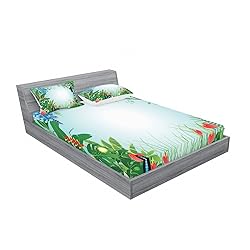 Lunarable Tropical Fitted Sheet & Pillow Sham