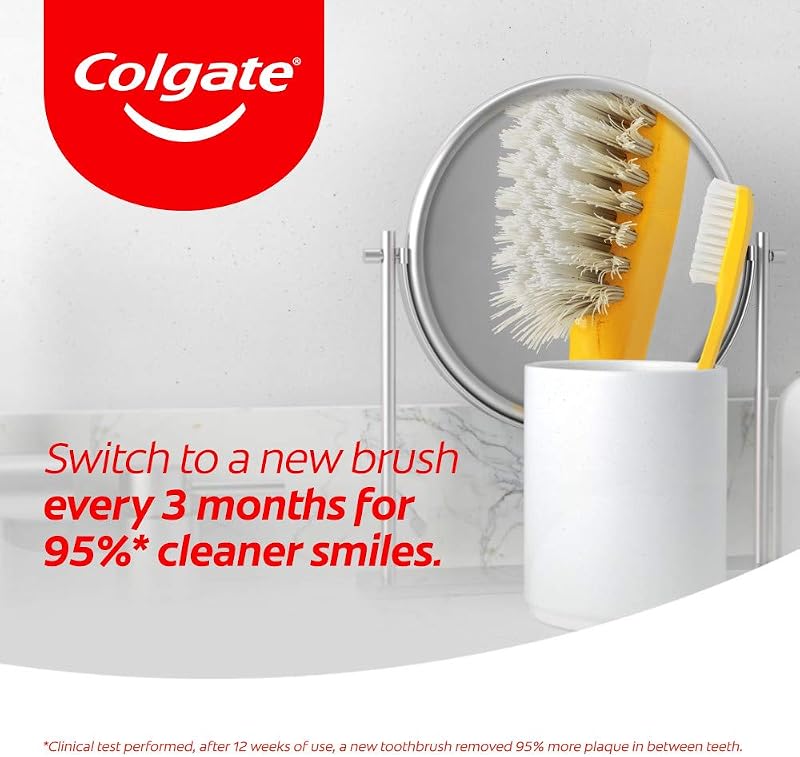 - Brosse à Dents Extra Clean Medium - Favorise une Bonne Santé Bucco-Dentaire - Nettoie en Profondeur - Atteint les dents du fond - Lot de 4