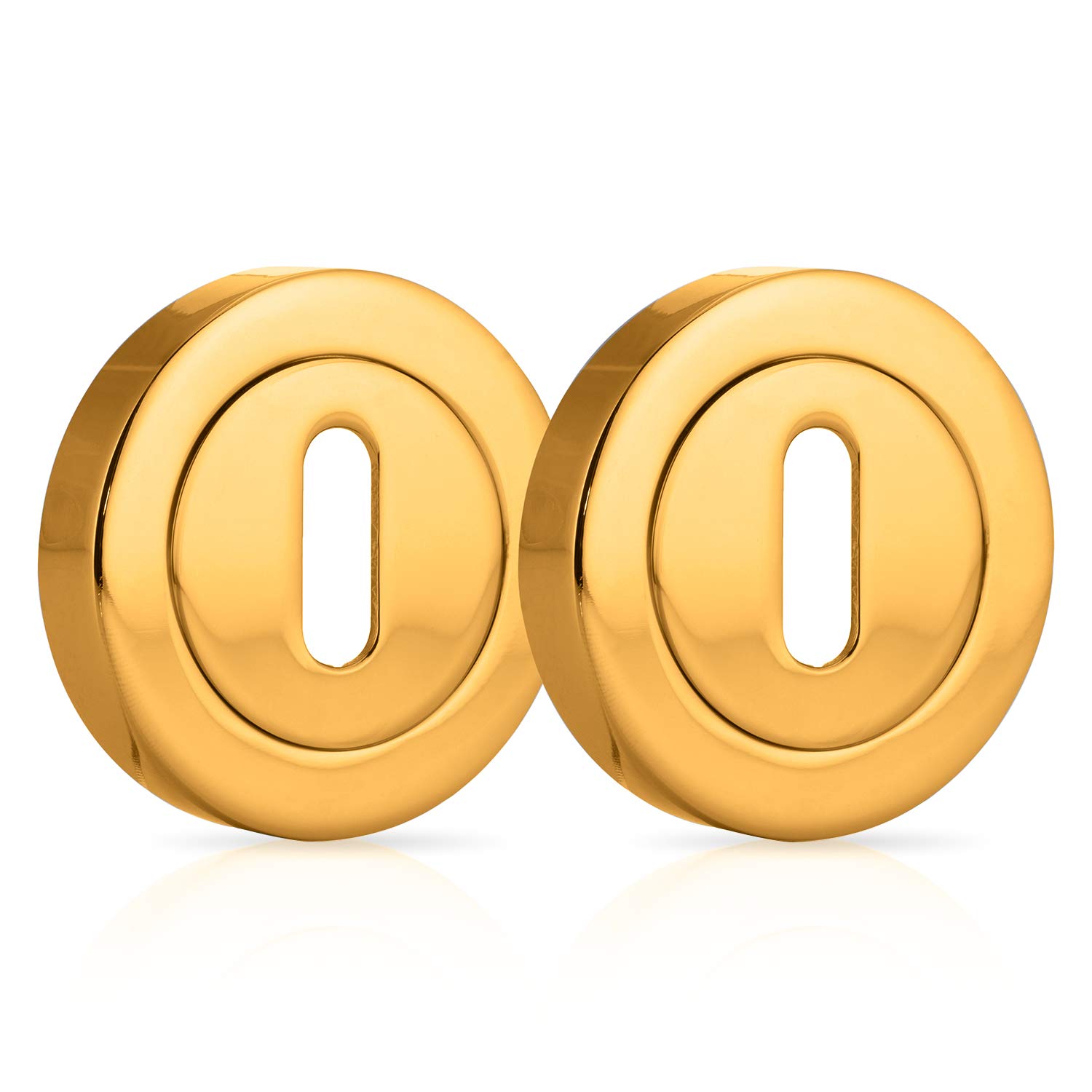 XFORT® 2 Pack Standard Escutcheons Polished Brass, Escutcheon Keyhole Cover, Mortice Door Lock Cover For Security And Protection From Key Damage, Durable Escutcheon Plate With Concealed Screws.