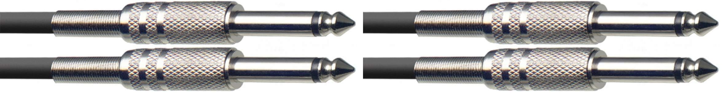 Stagg SGC1.5DL Pro-Series 1.5m Jack to Jack Instrument Cable - Black (Pack of 2)