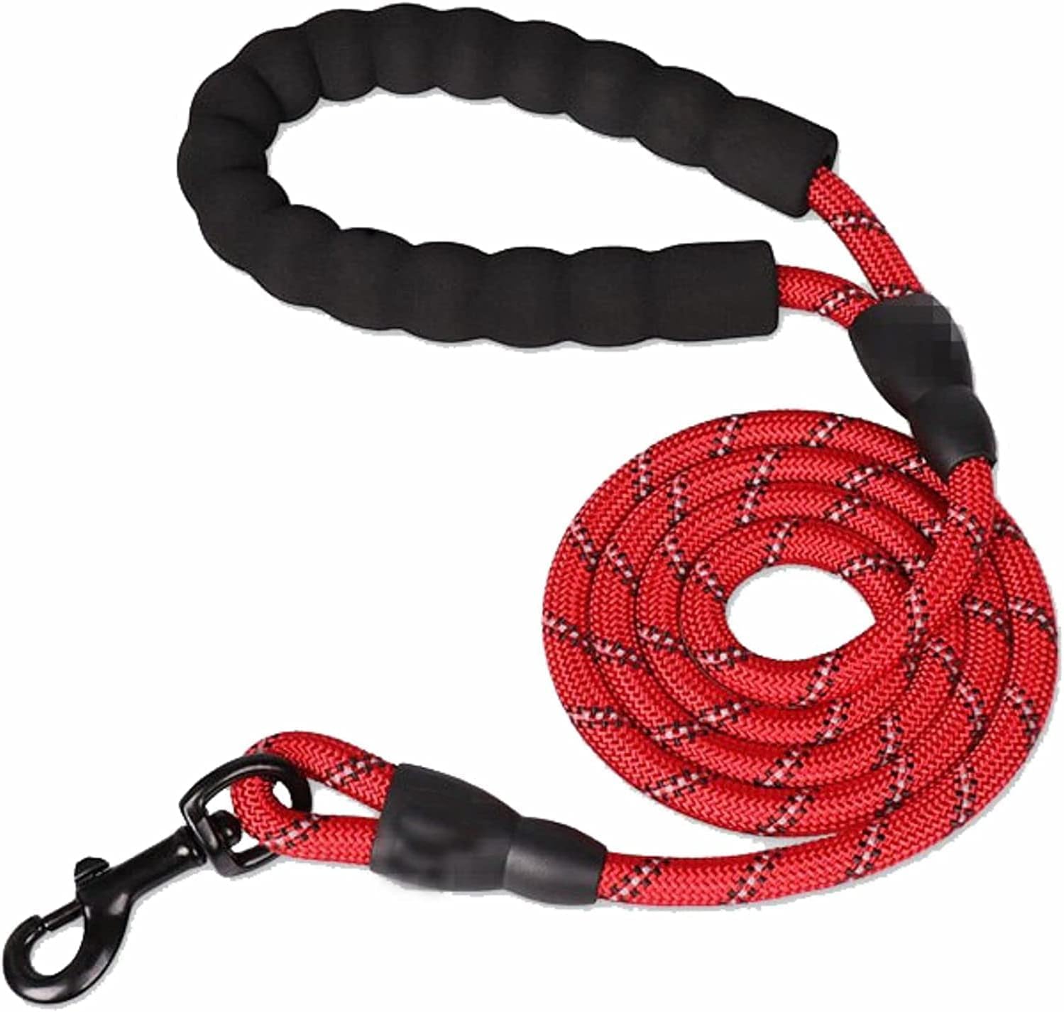 Heavy Duty Rope Dog Lead 5FT - Durable Anti-Slip Leash with Soft Padded Handle, Reflective Nylon Training Lead for Walking, Running, and Obedience – for Small, Medium & Large Dogs (Red, Medium)
