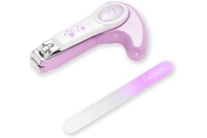 PAFASON Baby Safety Nail Clipper with Nail Catcher and Baby Glass Nail File, Czech Float Glass, Stainless Steel, Ideal Shower Gift for Young Children, Infant, Newborns, Babies,Toddlers
