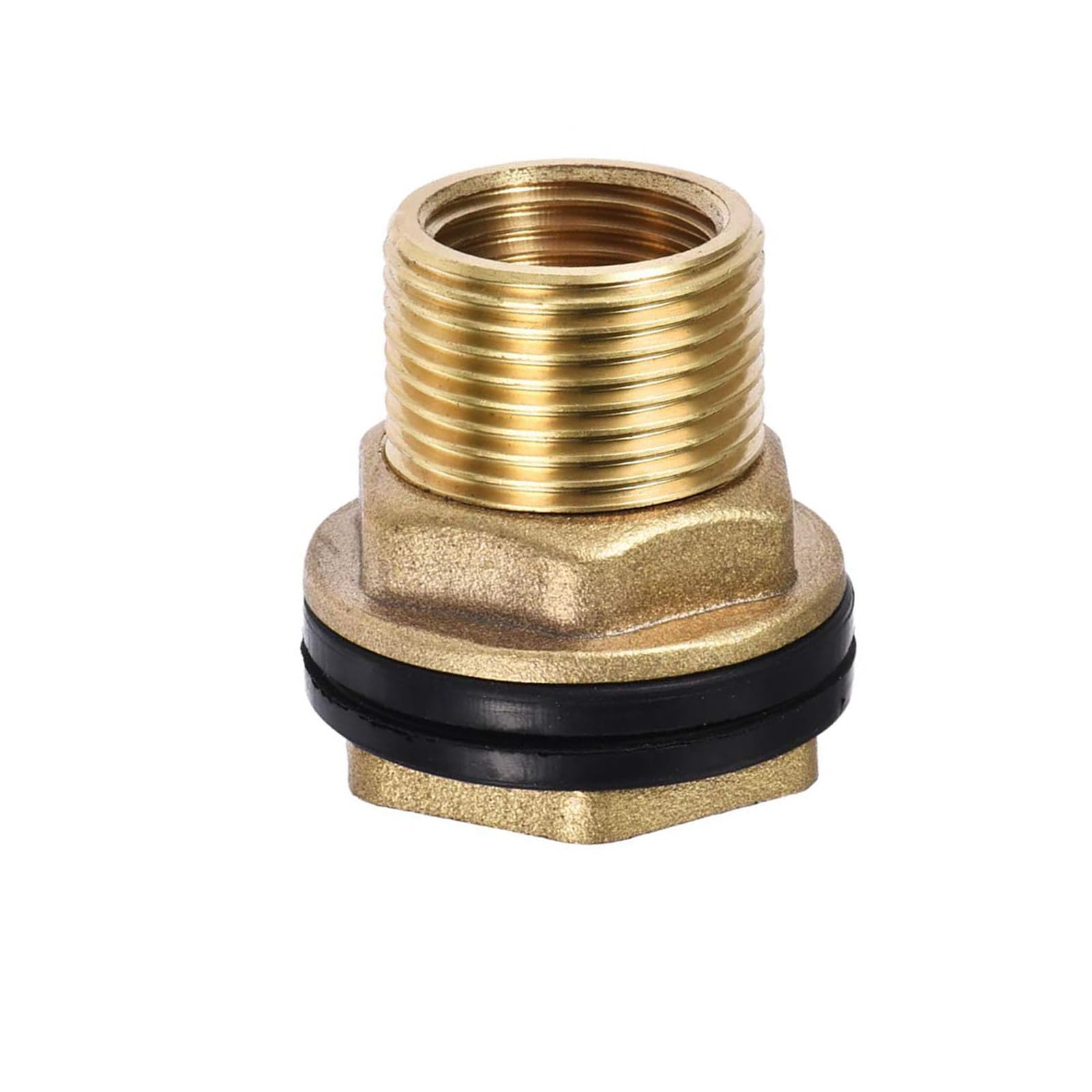 TOP-VIGOR Bulkhead Fitting 1/2 Female G3/4 Male, Tube Adaptor Pipe Fitting with Silicone Gasket, for Water Tanks, Brass